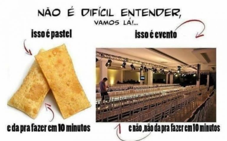 Pastel e eventos não são a mesma coisa