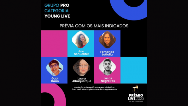 Prêmio Live 2023 divulga 1ª prévia da categoria Young Live