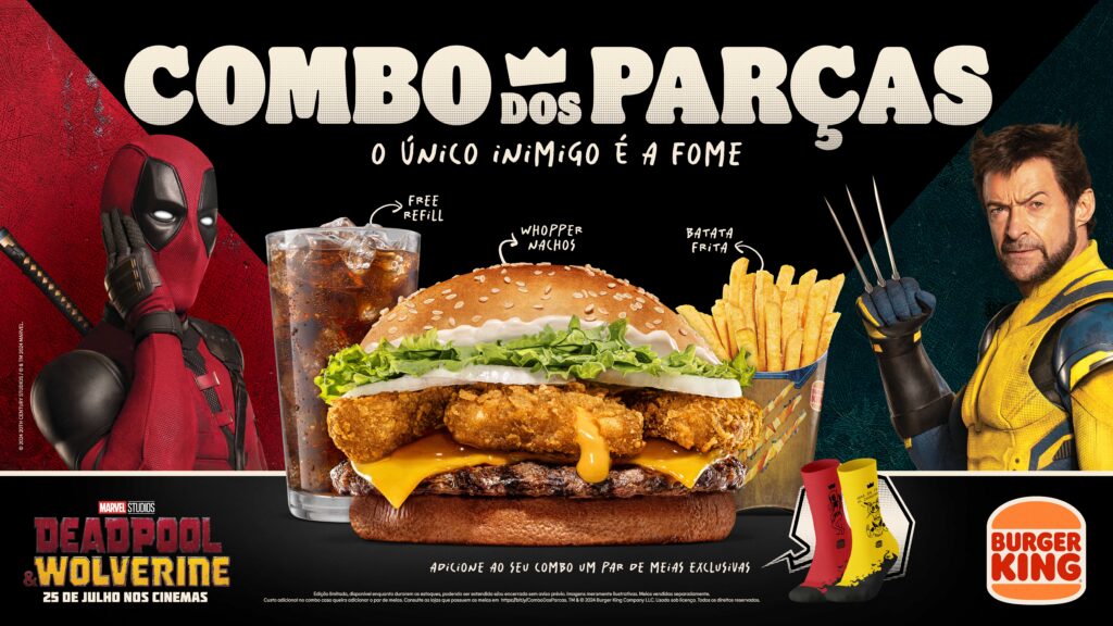 O Burger King, para comemorar o lançamento do mais novo filme da Marvel Studios, "Deadpool & Wolverine", que estreia nos cinemas em 25 de julho, transformou um de seus restaurantes mais icônicos em uma experiência imersiva. A temática do filme foi incorporada em uma de suas lojas mais conhecidas.