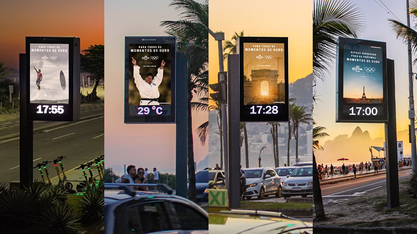 Corona Cero celebra momentos de ouro das Olimpíadas com uma exposição digital ao ar livre nas praias do Rio