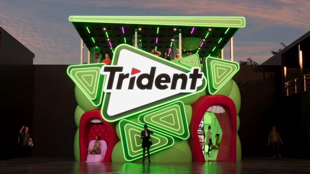 Trident transformou seu espaço no Rock in Rio 2024 em um verdadeiro show à parte. A marca, que é a parceira oficial do festival, criou uma ativação imersiva e totalmente personalizada, convidando o público a "destravar o rock n' roll" em um ambiente com dois andares, mais de 100m² e vista privilegiada para o Palco Sunset, com destaque para o hall das bocas e trilhas sonoras ao ritmo de cada sabor da goma de mascar.