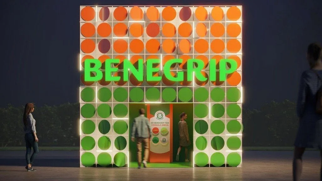 Benegrip faz sua estreia no Rock in Rio com o "Labirinto Juntinhos", uma experiência em dupla que simula os desafios de lidar com os sintomas da gripe. Ao superar obstáculos e encontrar elementos da fórmula do medicamento, os participantes podem levar para casa prêmios exclusivos.