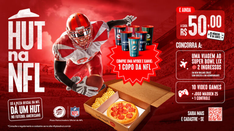 Pizza Hut retorna como patrocinadora oficial da NFL e leva torcedores ao Super Bowl LIX