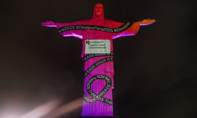 Threads ilumina o Cristo Redentor com sonhos e aspirações dos brasileiros para 2025