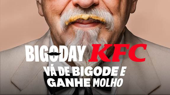 KFC lança ação “Tem bigode? Tem molho grátis” para celebrar novos sabores