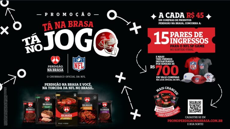 Perdigão Na Brasa lança promoção com ingressos para jogo da NFL no Brasil Perdigão Na Brasa lança promoção com ingressos para jogo da NFL no Brasil