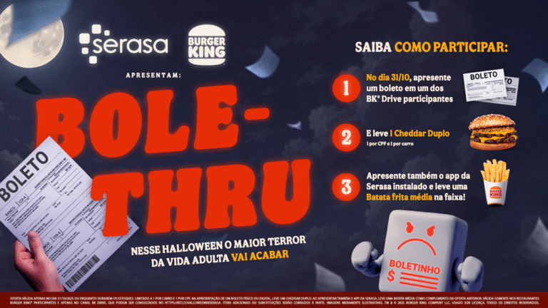 Burger King e Serasa transformam boletos em lanches grátis na ação “Boleto Thru” Burger King e Serasa transformam boletos em lanches grátis na ação “Boleto Thru”