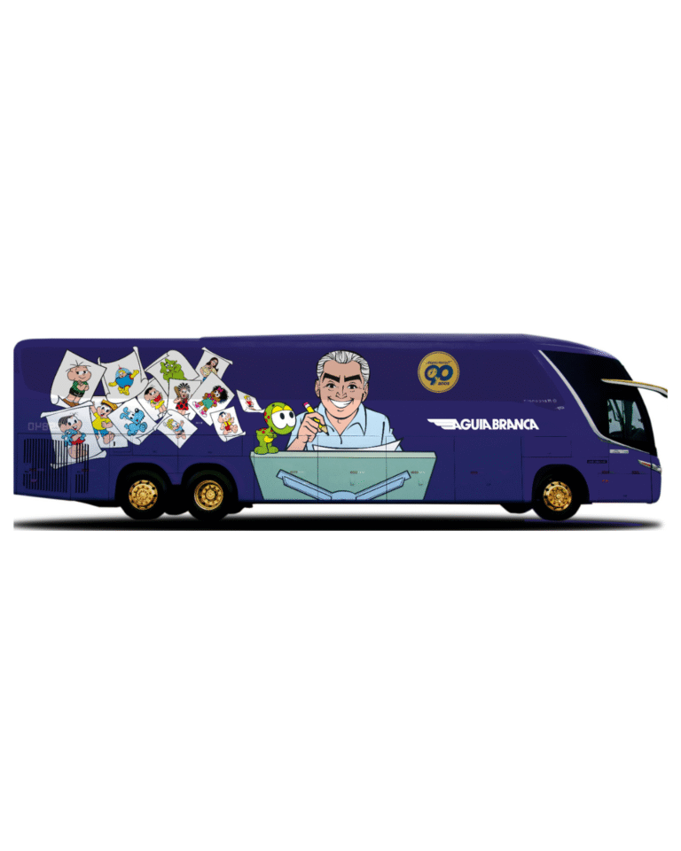 Viação Águia Branca lança ônibus temático em homenagem aos 90 anos de Mauricio de Sousa Viação Águia Branca lança ônibus temático em homenagem aos 90 anos de Mauricio de Sousa