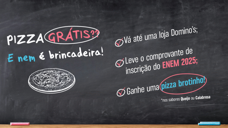 Domino’s oferece pizza grátis para participantes do ENEM com a ação “E Nem é Brincadeira!”