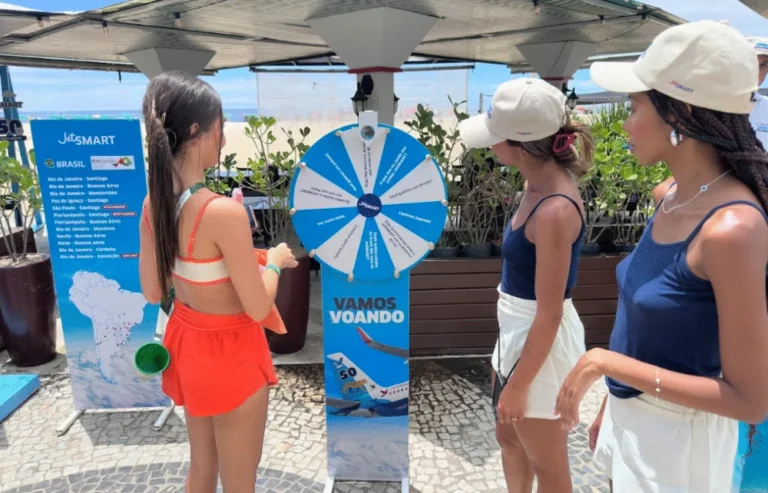 JetSMART leva clima de viagem e diversão à orla de Copacabana