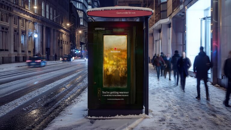 Heineken ativa OOH sensível ao frio e transforma inverno em rota para pubs