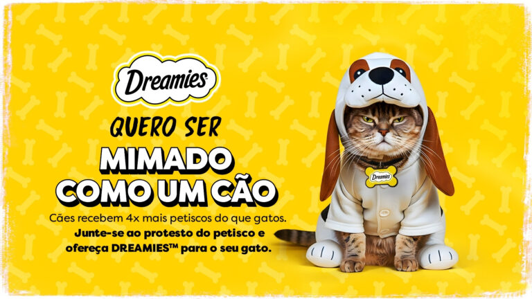 Campanha da DREAMIES pede mais petiscos para gatos