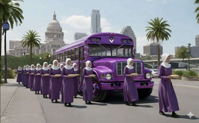 Hulu invade Austin com ônibus roxo para lançar “The Testaments” no SXSW