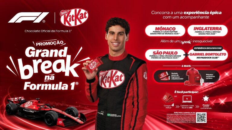 KitKat acelera com F1 e lança promo “Grand Break” com Gabriel Bortoleto