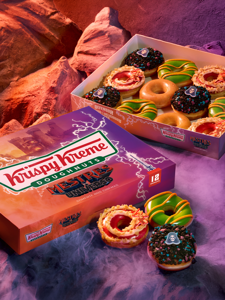Krispy Kreme faz collab com He-Man e Mestres do Universo com donuts épicos e loja tematizada