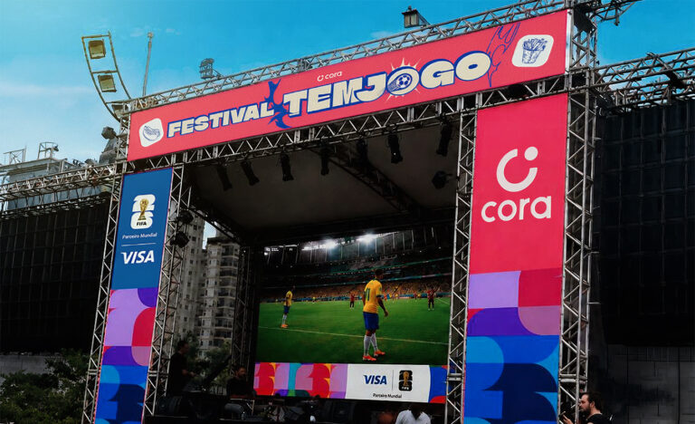 Cora e Visa fazem festival gratuito Tem Jogo para os jogos do Brasil na Copa