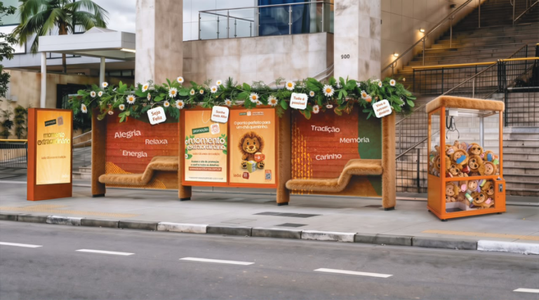 Leão leva máquina de garra à Avenida Paulista com pelúcias exclusivas