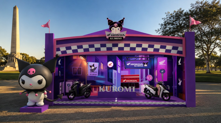 Honda Motos apresenta Biz inspirada na Kuromi em corrida da Hello Kitty