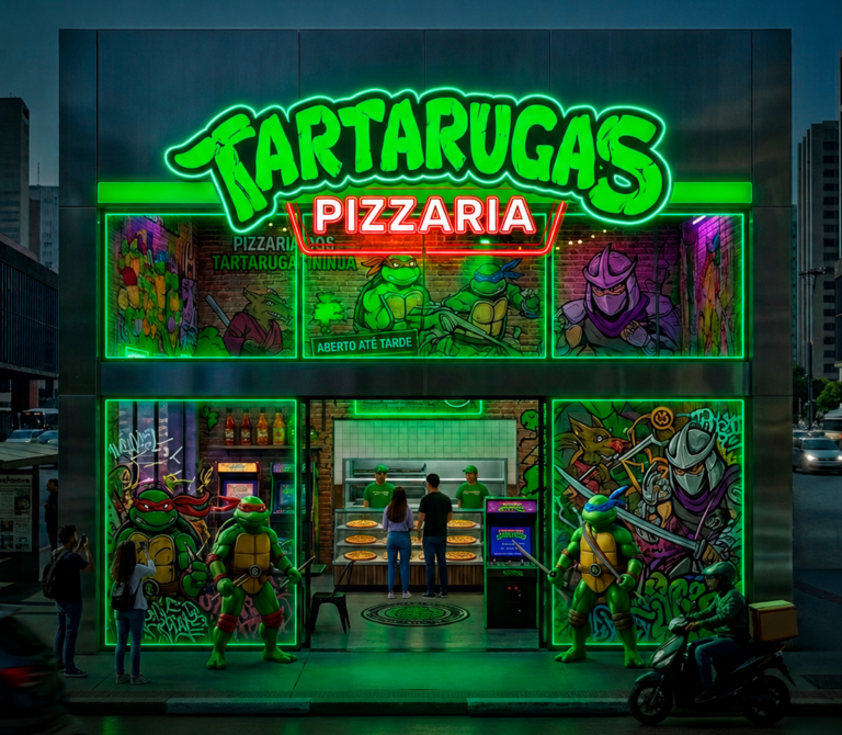 Tartarugas Ninja ganham primeira pizzaria oficial da América Latina em São Paulo