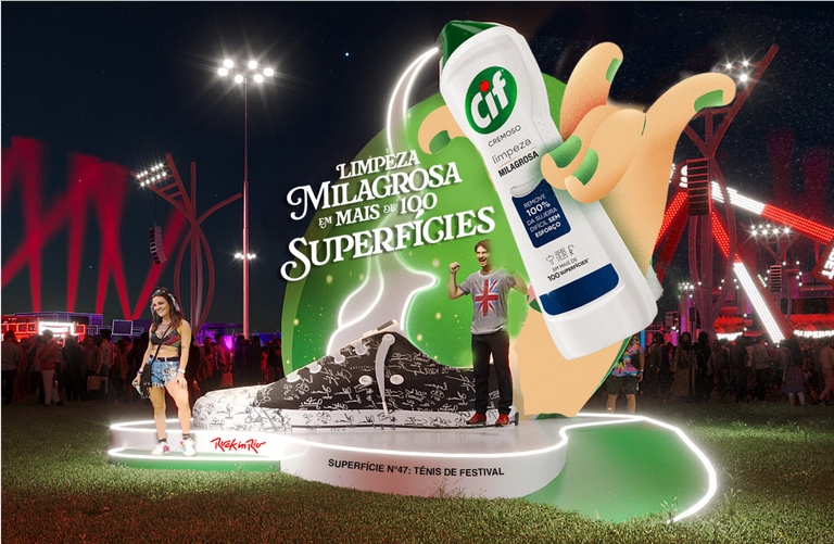 Cif transforma superfícies em bandas e convida público a tocar no Rock in Rio Brasil 2026