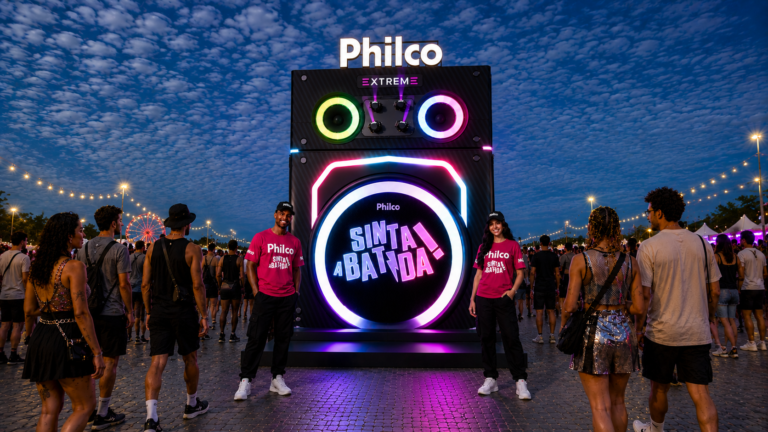 Philco leva caixa de som gigante e jogo interativo ao Rock in Rio 2026