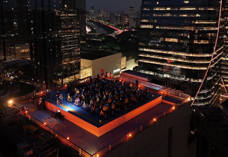 Spin’n Soul e Vitafor realizam aulas de spinning em heliponto de São Paulo