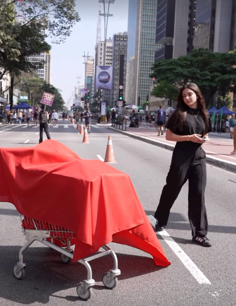 AliExpress deixa carrinhos de supermercado cobertos na Paulista