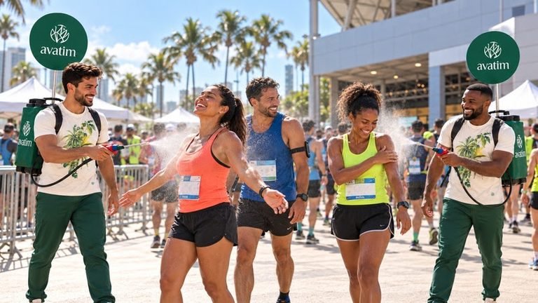 Avatim leva chuva de body splash à Maratona Salvador