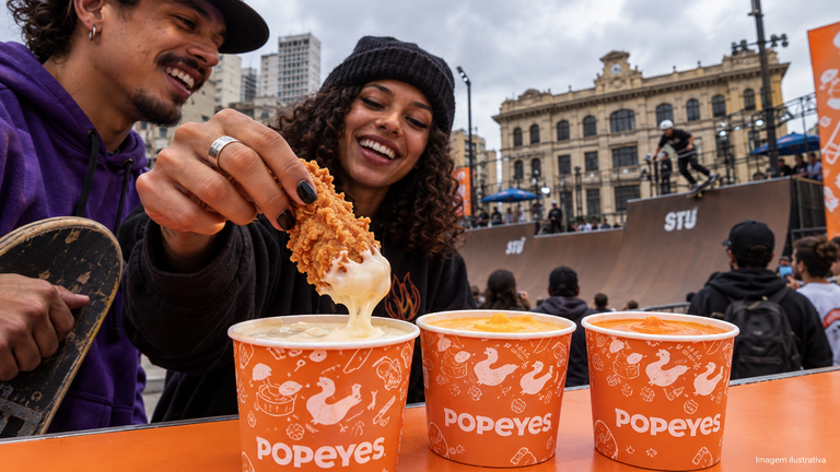 Popeyes leva degustação de Molhões e ativação musical ao STU em São Paulo